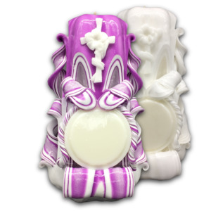 Products: Carved Candles Floral Cross 18cm Church Candles