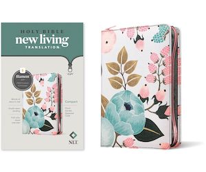 NLT  Bible Compact Zip Filament Floral Im/Lth