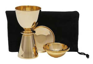 Chalice Travel Set Goldtone - Chalice Paten Bowl