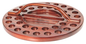 Communion Tray Wooden Round 34 Glass
