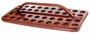 Communion Tray Wooden 40 Glass Dark