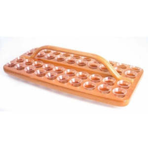 Trays And Plates: Communion Tray Wooden 40 Glass Light