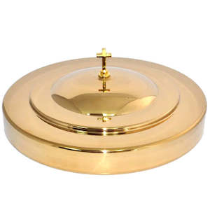 Trays And Plates: Communion Cup Tray Cover - Goldtone