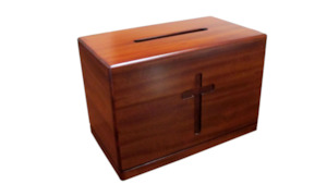 Offering Box Wooden Dark  12 Inch - Lge