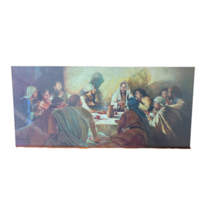 Plaque Wood - Last Supper Sitting Around 55Cm X 25Cm