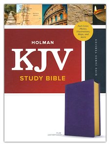 Kjv: KJV  Holman Study Bible Plum Lth/touch