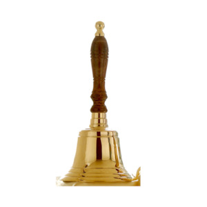 Brass Handbell Wood Handle 23.5X 9.5Cm - Medium