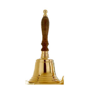 Brass Handbell Wood Handle - Large 23.5cmx12cm