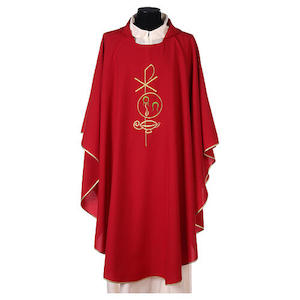 Albs And Gowns: Chasuble Red Polyester - Italian
