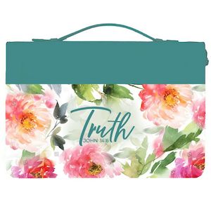 Bible Cases Accessories: Bible Cover Green & Pink - Truth John 14.6 (XL)