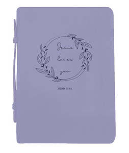 Bible Cover Purple - Jesus Loves You (XL)