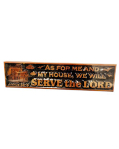 Mahogany Plaques: Plaque Wood Mahogany(As For Me....) 60Cmx15Cm Narrow