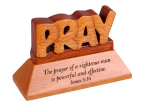 Mahogany Plaques: Desk Plaque Mahogany - Pray