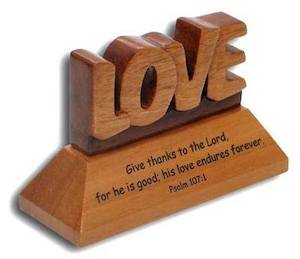 Mahogany Plaques: Desk Plaque Mahogany - Love