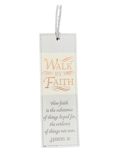 Bookmarks: Bookmark Luxleather Grey - Walk by Faith