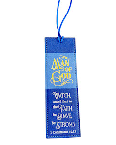 Bookmarks: Bookmark Luxleather Blue - Man of God
