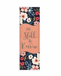 Bookmarks: Bookmark Lux/Lth Pink Floral - Be Still and Know