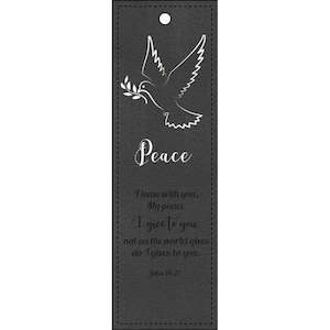 Bookmark Lux Leather Black - Peace