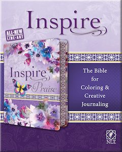 Mothers Day: NLT Inspire Praise Bible Purple Garden Leatherlike
