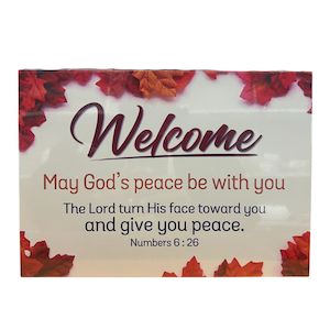 Plaque Wood - Welcome (A4)