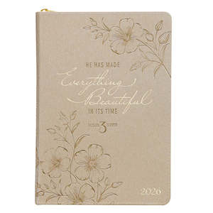 2026 Planners: 2026- Everything Beautiful Gold Faux Leather Executive Planner Ecclesiastes 3:11