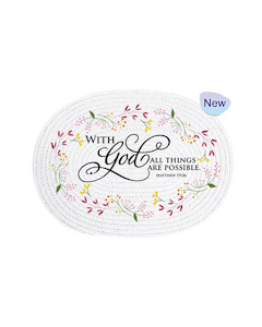 Dining Table Mat - Cloth 40x30cm - With God all Things are Possble
