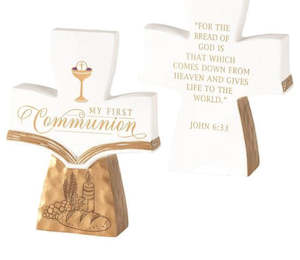 Crosses: Cross Tbtop - My First Communion - 5 In Resin