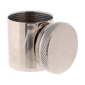 Single holy oil container brass colored silver 3 cm