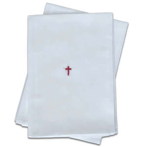Linen Items: Corporal White/Cream (Red Cross) Non Hemstitched 18x18 inches