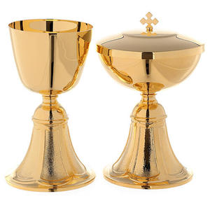 Chalices And Patens: Chalice and Ciborium with cast brass foot