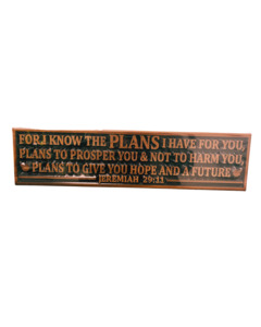 Plaque Wood Mahog (I Know The Plans...) 60Cm
