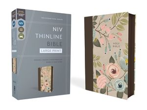 NIV, Thinline Bible, Large Print, Leathersoft, Floral, Zippered, Red Letter, Com