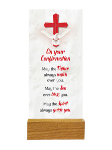 Glass Plaques: Precious Glass Plaque w/Stand - Confirmation