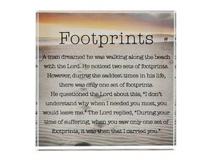 Footprints - glass block