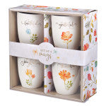 Mugs: Mug Set Grateful Floral - 4/Set