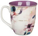 Mugs: Mug Trust In The Lord Purple Bloom Ceramic