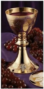 Chalices And Patens: Etched Celtic Cross Chalice with Paten