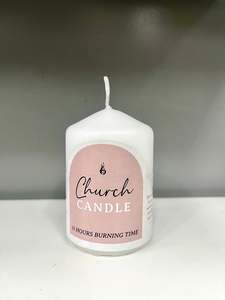 Paraffin: Candle Church White 5 x 7cm - 11 hours burning