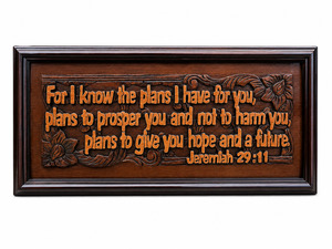 Mahogany Plaques: Plaque Wood Mahogany(Jeremiah 29.11) Lge