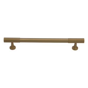 Handles: Thorndon 160mm Solid Brass Grooved Pull Handle - Brushed Brass Finish