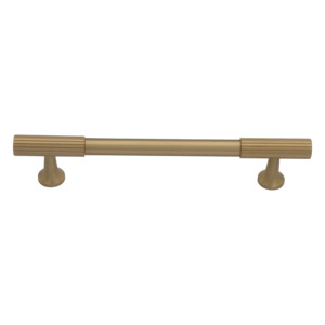 Thorndon 128mm Solid Brass Grooved Pull Handle - Brushed Brass Finish