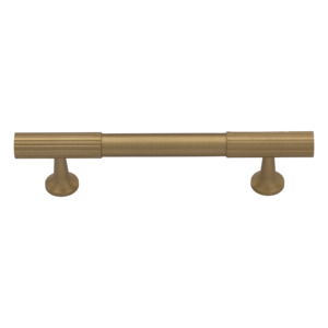 Handles: Thorndon 96mm Solid Brass Grooved Pull Handle - Brushed Brass Finish
