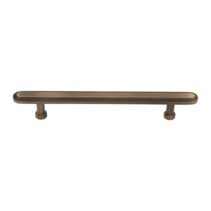 Oxford 128mm Solid Brass Knurled T-Bar Pull Handle - Antique Brass Finish