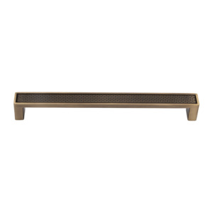 Langford 192mm Solid Brass Pull Handle with Decorative Inlay Antique Brass Finish