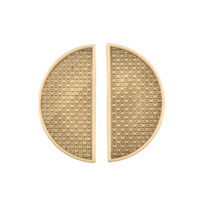 Cabinet Handle Solid Brass Brushed Finish 80mm Half Round with Textured Face (Pa&hellip;