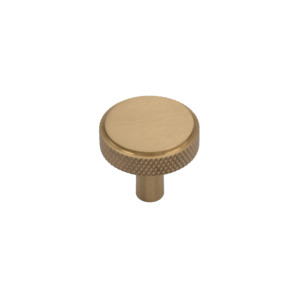 Cabinet Knob Solid Brass Brushed Finished 35mm with Knurled Grip - Henley