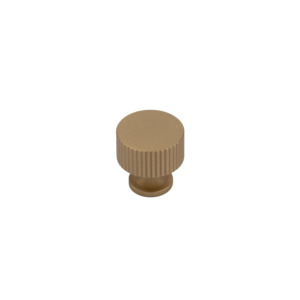 Thorndon 28mm Solid Brass Grooved Knob - Brushed Brass Finish