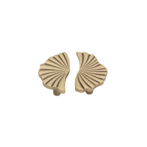 Knobs: Celeste 69mm Half Moon Wave Knob - Aged Solid Brass