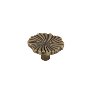 Celeste 37mm Wave Knob -  Aged Solid Brass