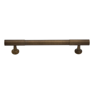 Thorndon 128mm Solid Brass Grooved Pull Handle - Antique Brass Finish